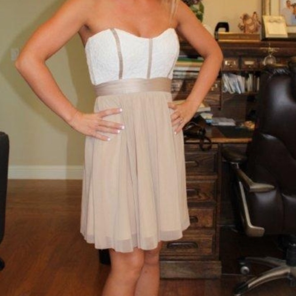 ASOS white and beige dress